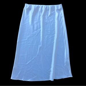 Rene C Womens Size  M White Satiny Stretch Waist Maxi Skirt